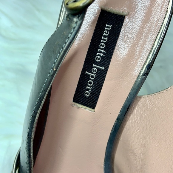 Nanette Lepore Salsa Swirl Heels Pewter Nude Size 6 - Picture 4 of 14